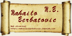 Mahailo Berbatović vizit kartica